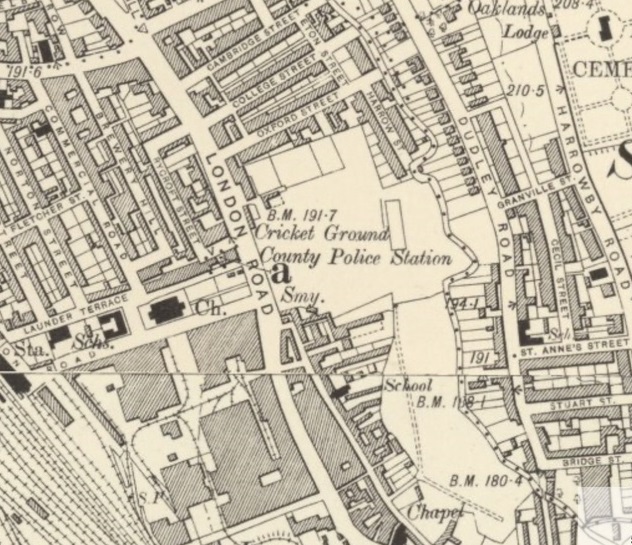 Grantham - Cricket Club : Map credit National Library of Scotland